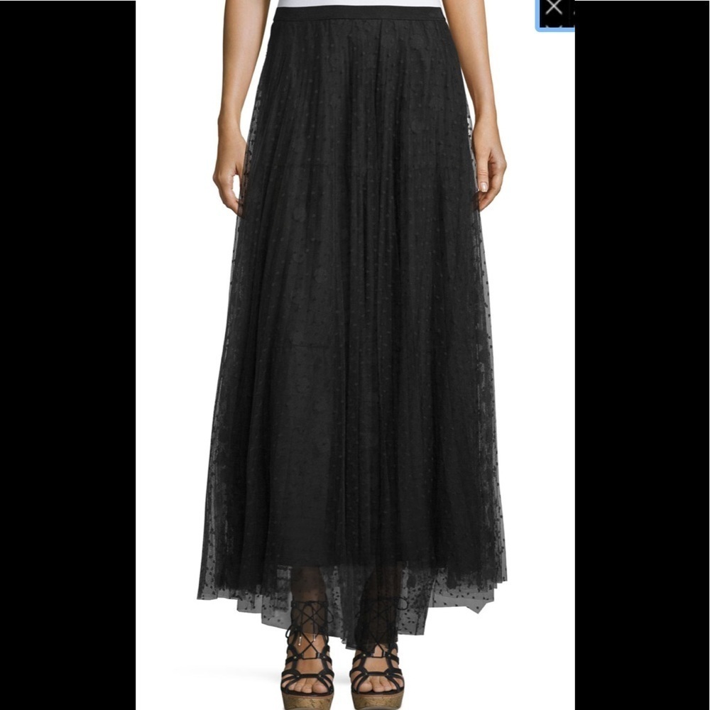 Hiche Dotted Mesh Maxi Black Skirt XS - Picture 4 of 8
